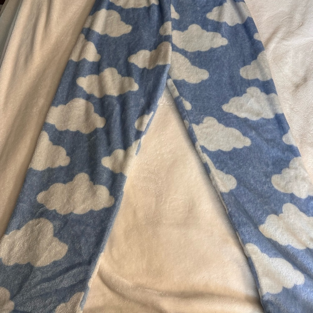 Blue Cloud Pattern Pajama Pants